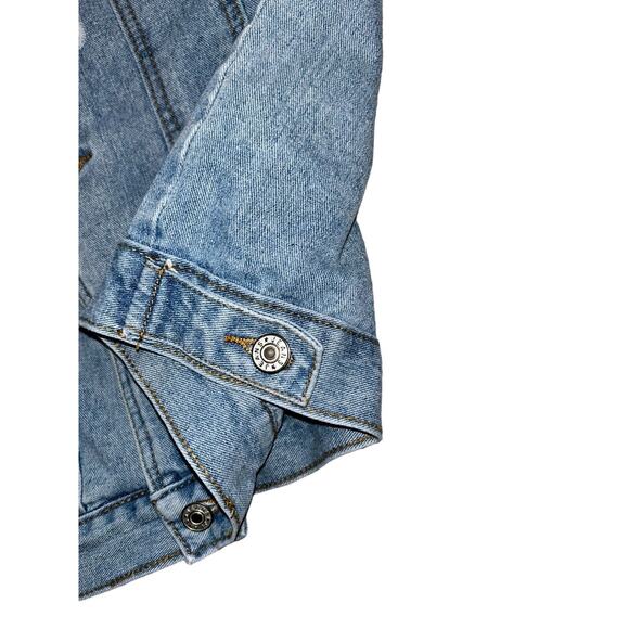 Judy Bridal Denim Jacket Distressed Blue Jeans Size Medium - Picture 4 of 10